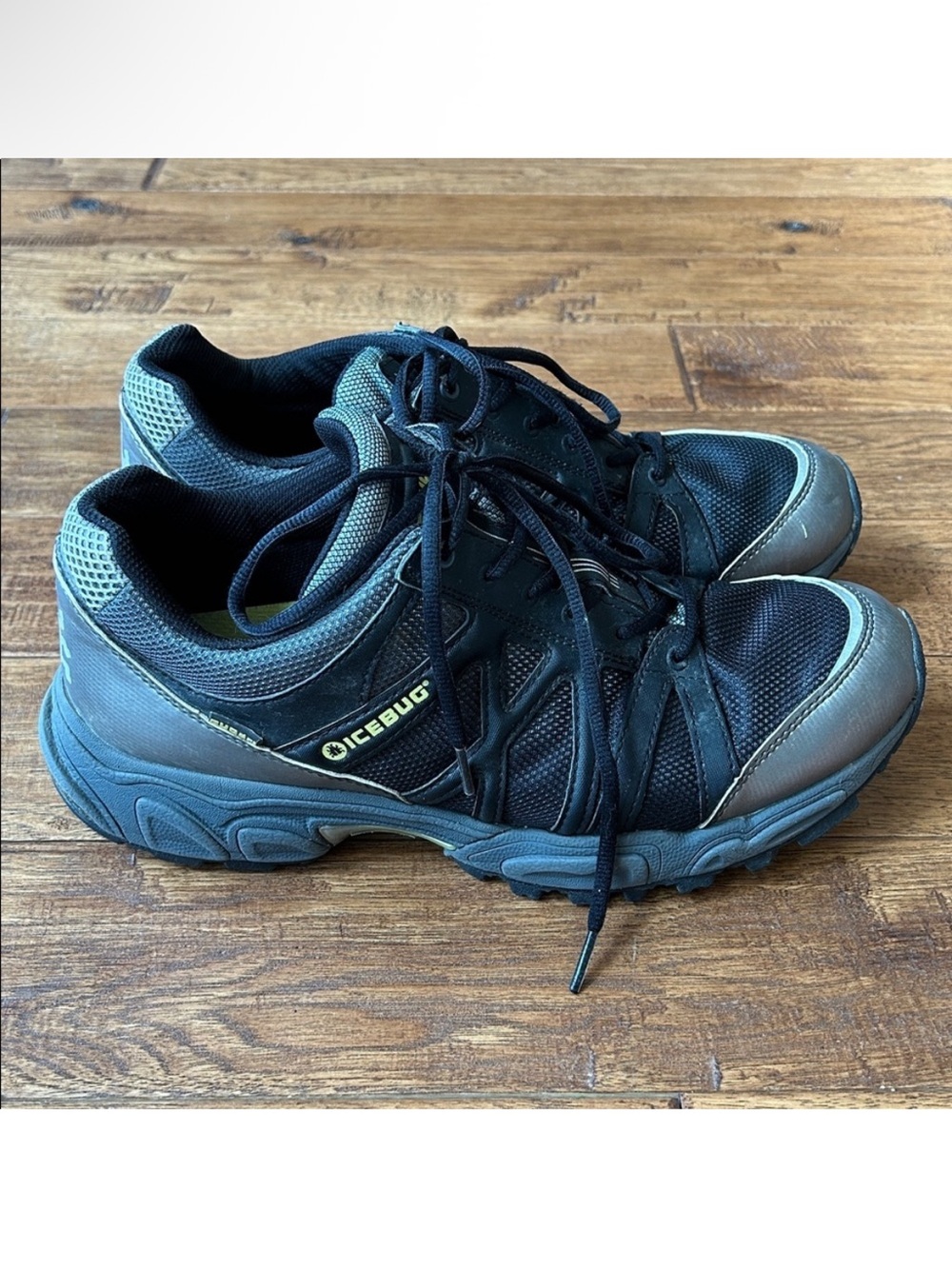 Icebug Attla BUGrip Studded Trail Running Hiking Shoes Black Gray Mens Size 11.5